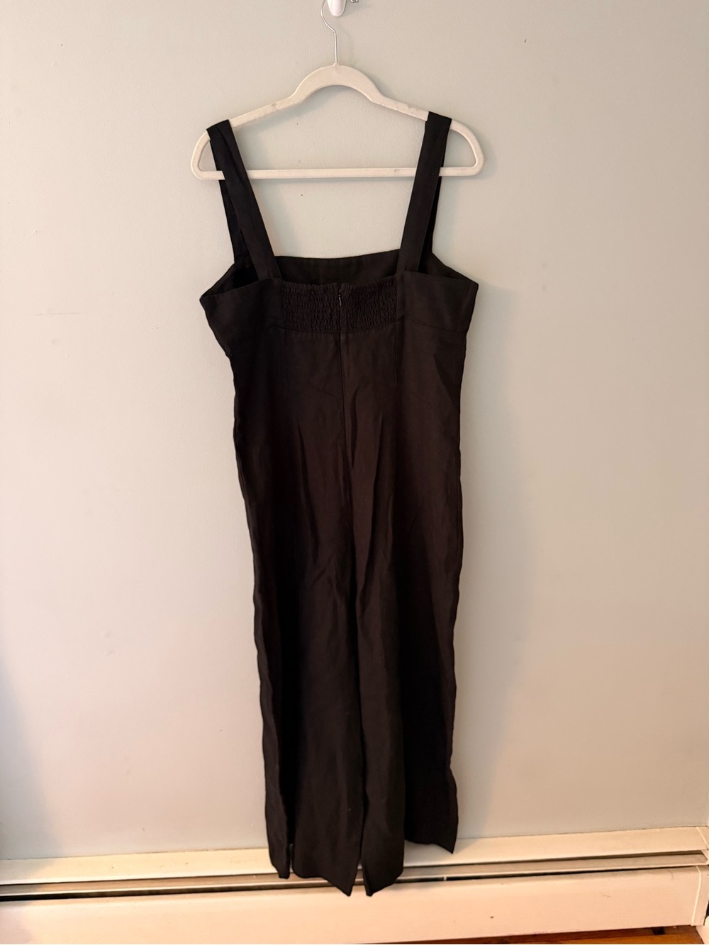 100% Linen Squareneck Wide-Leg Jumpsuit - Picture 5 of 6